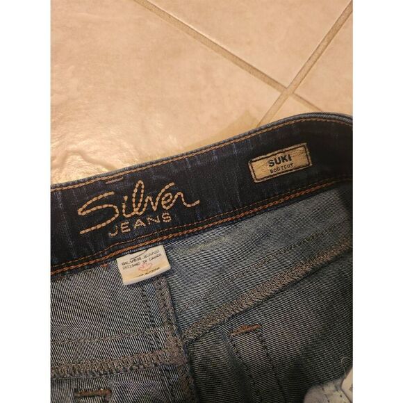 Silver Suki Jeans bootcut Low-Rise Y2k womens size 29x32 embroidered dark wash - Picture 3 of 11